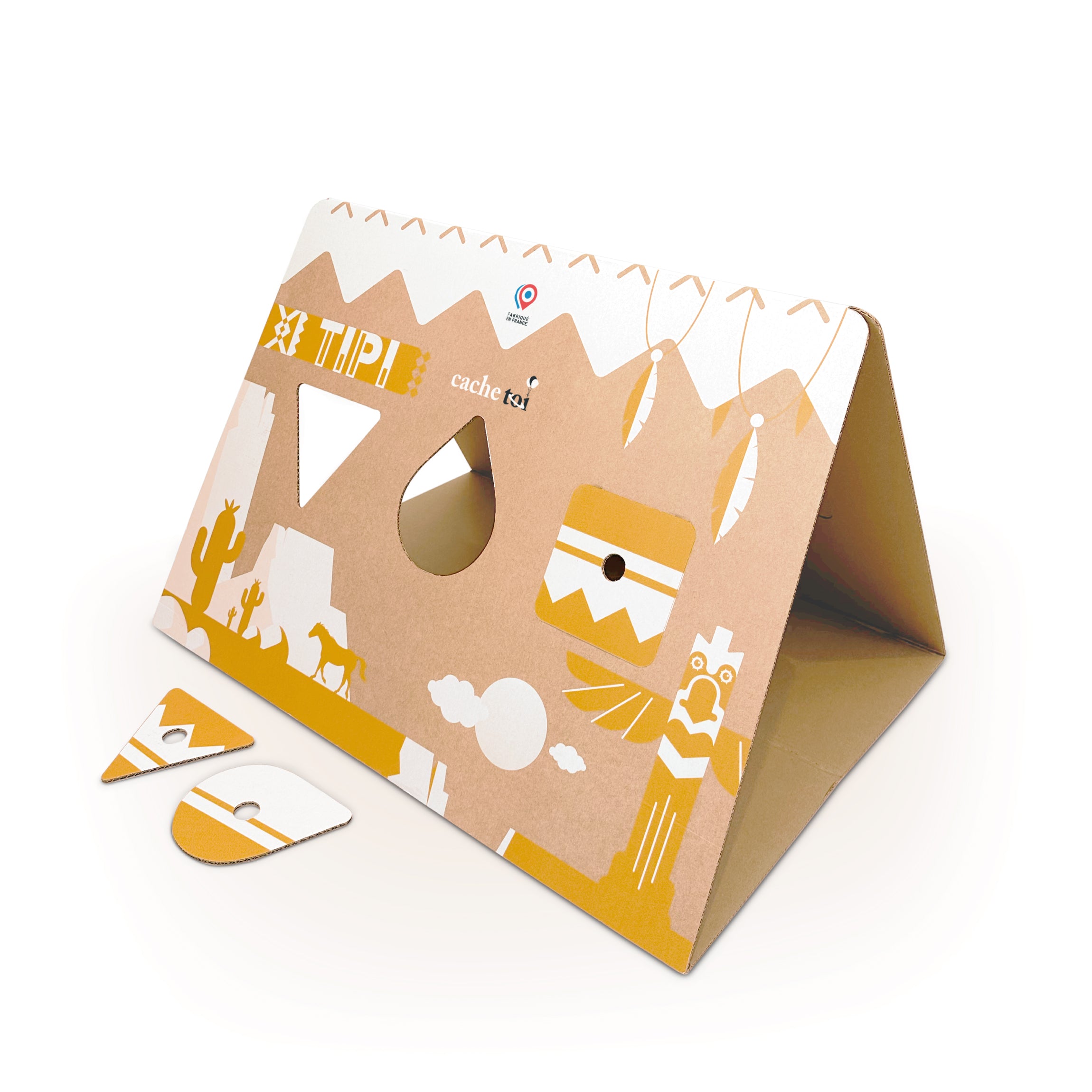 CACHE TOI cabane pliable made in France en carton - TIPI