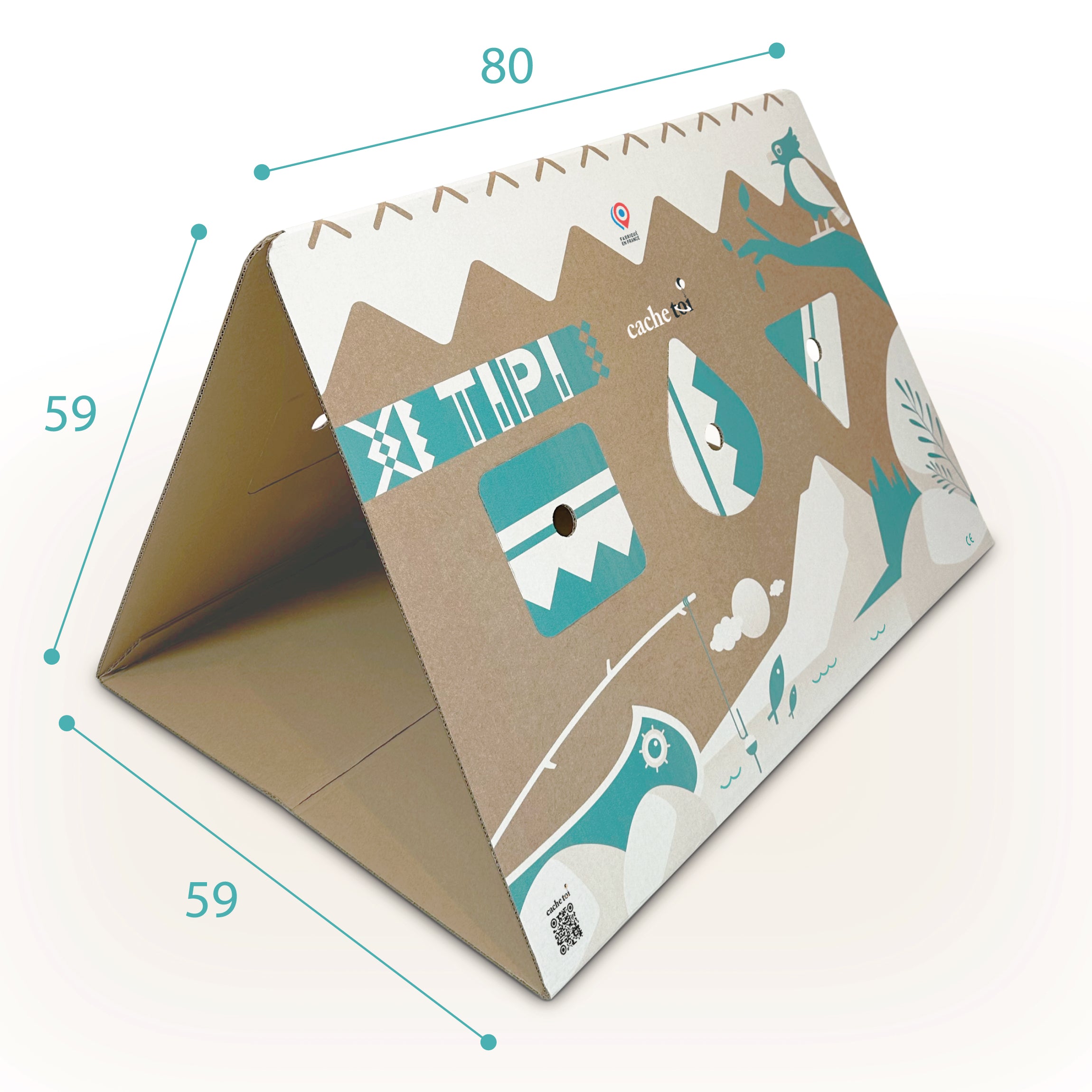 CACHE TOI cabane pliable made in France en carton - TIPI