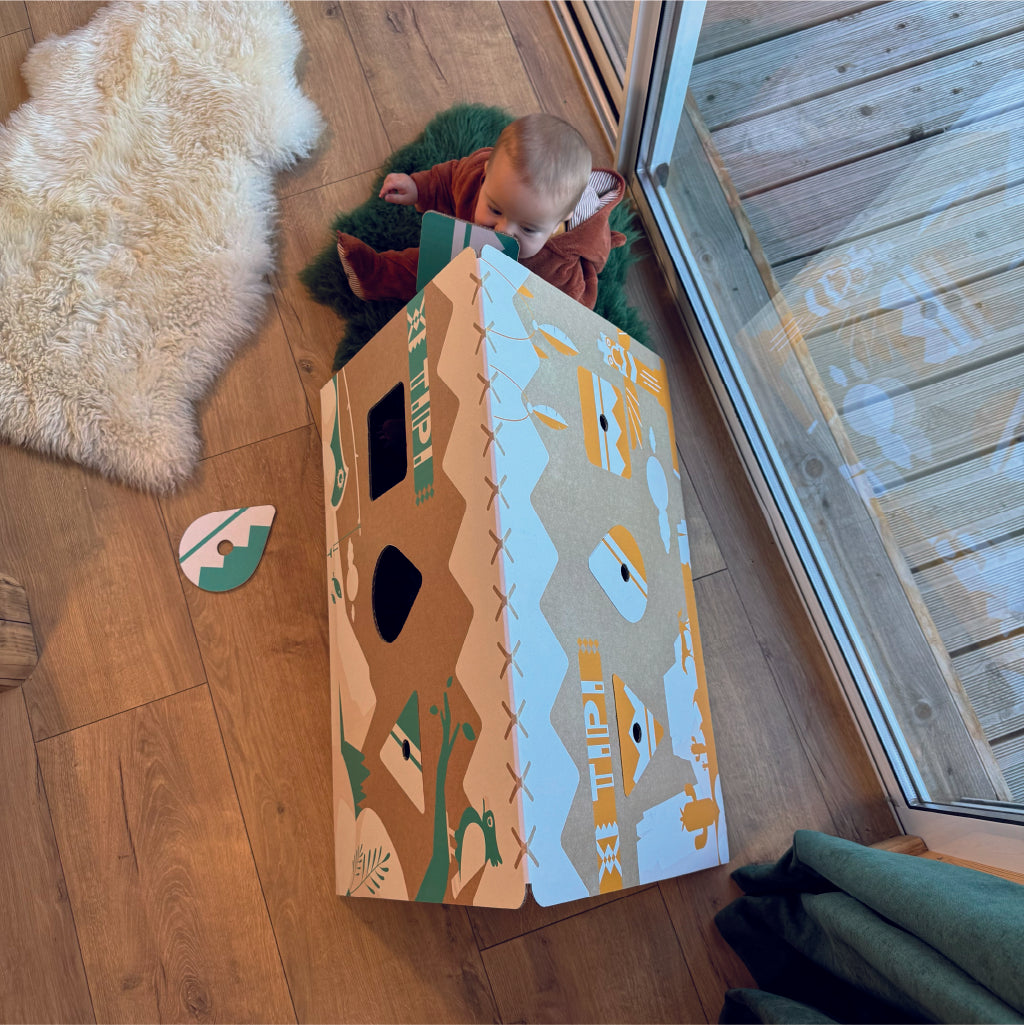 CACHE TOI cabane pliable made in France en carton - TIPI